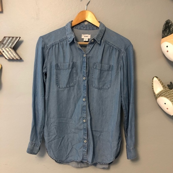 Old Navy chambray button down size XL (14) girl - Picture 1 of 5